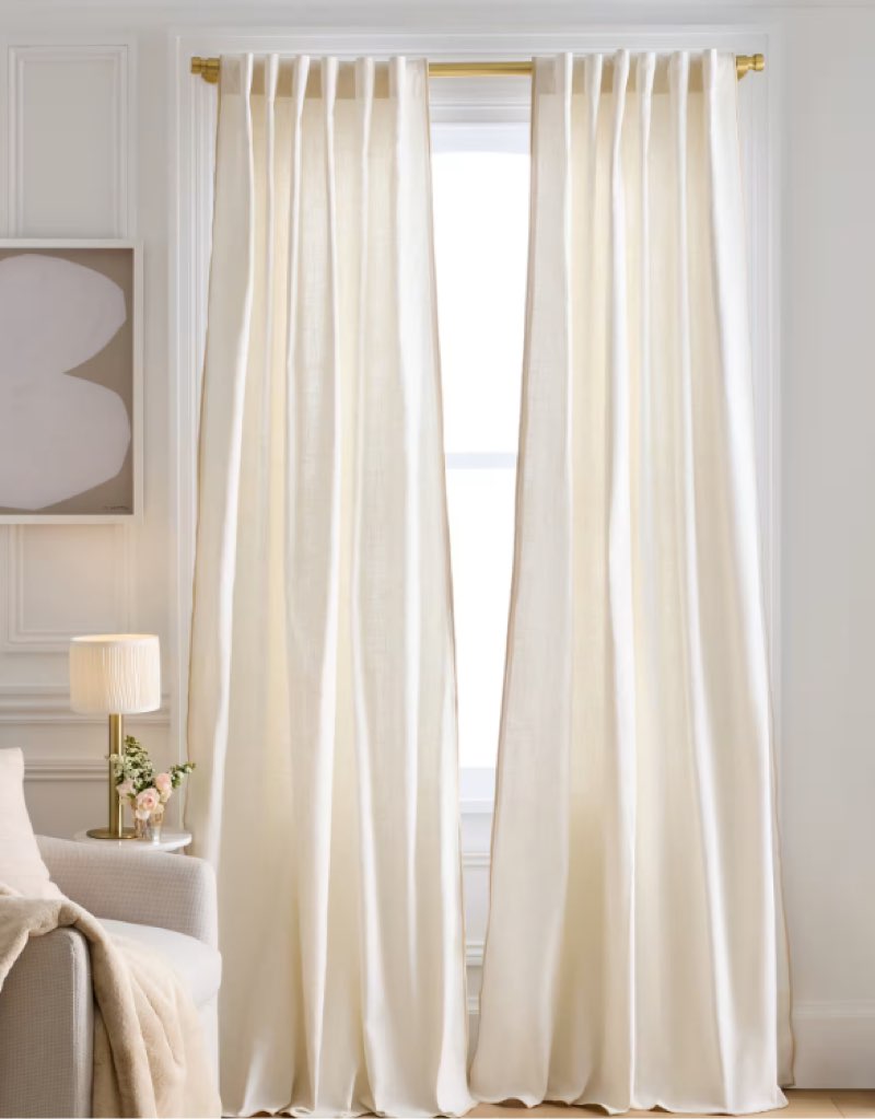 quince, european linen curtain 48”x96” ,(2 panel)
