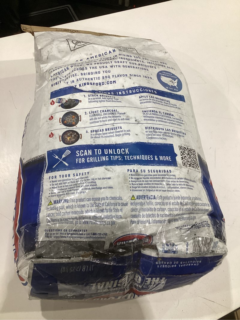 Condition photo showing As Is for kingsford original charcoal briquettes, bbq charcoal for grilling, 16 pounds (package may vary)