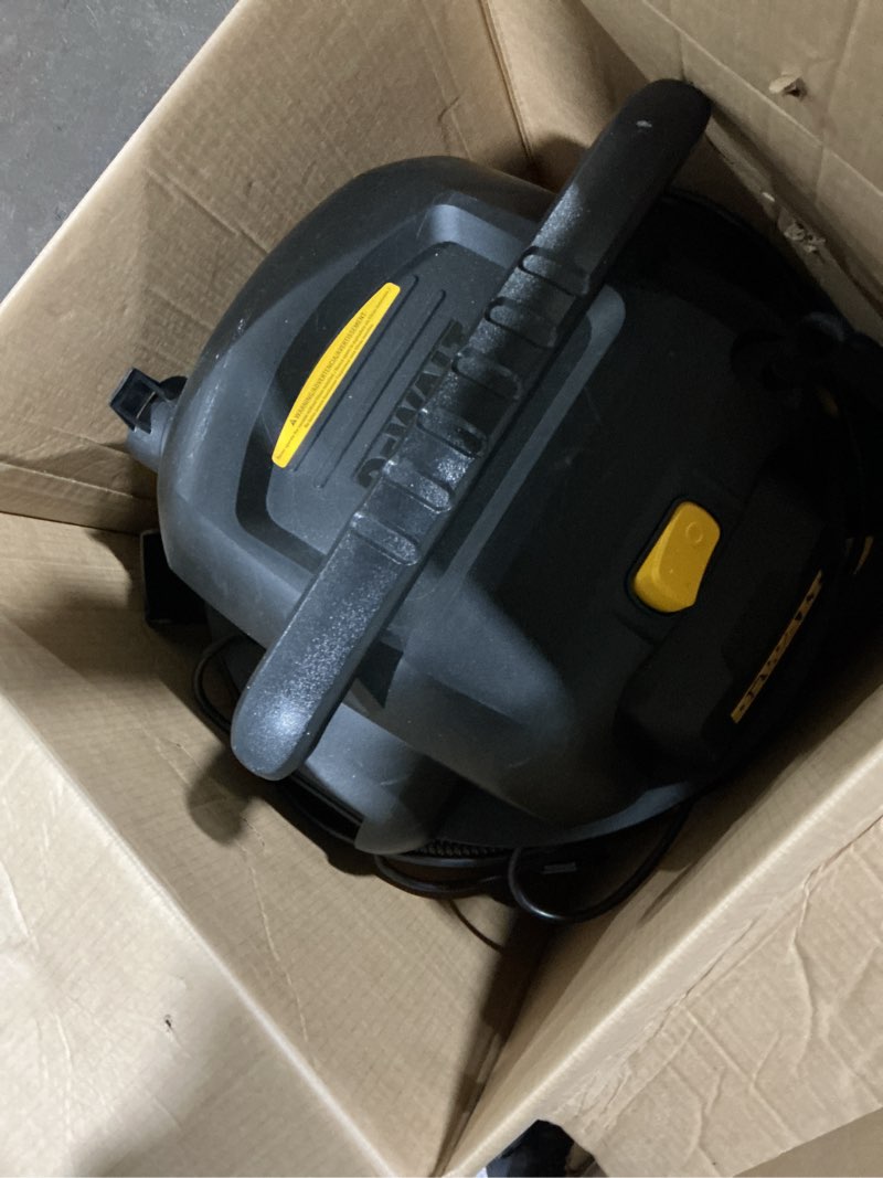 Condition photo showing As Is for dewalt stealthsonic quiet 9-gallon 5-hp corded wet/dry shop vacuum with accessories included
