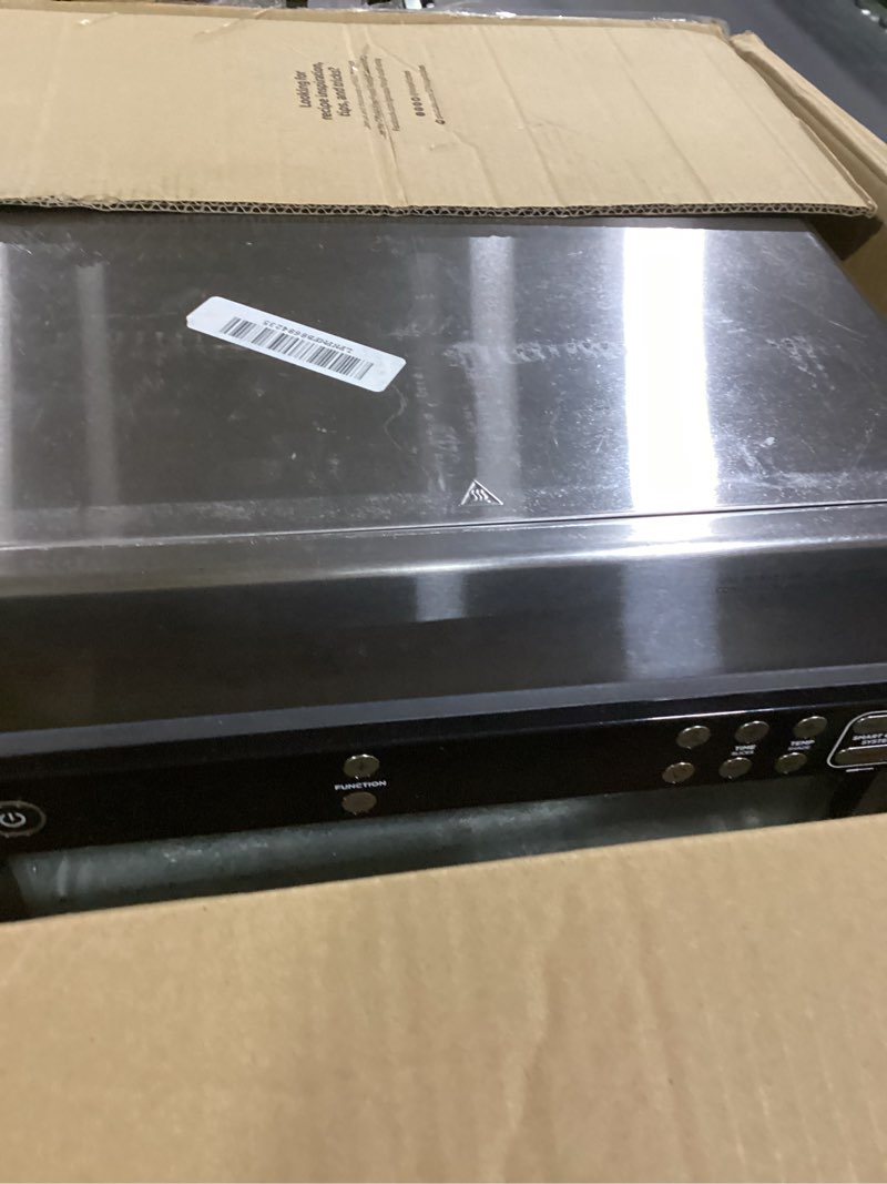 Condition photo showing As Is for Ninja DT251 Foodi 10-in-1 Smart XL Air Fry Oven, Bake, Broil, Toast, Roast, Digital Toaster, Thermometer, True Surround Convection up to 450°F, includes 6 trays & Recipe Guide, Silver 10-in-1 with Thermometer