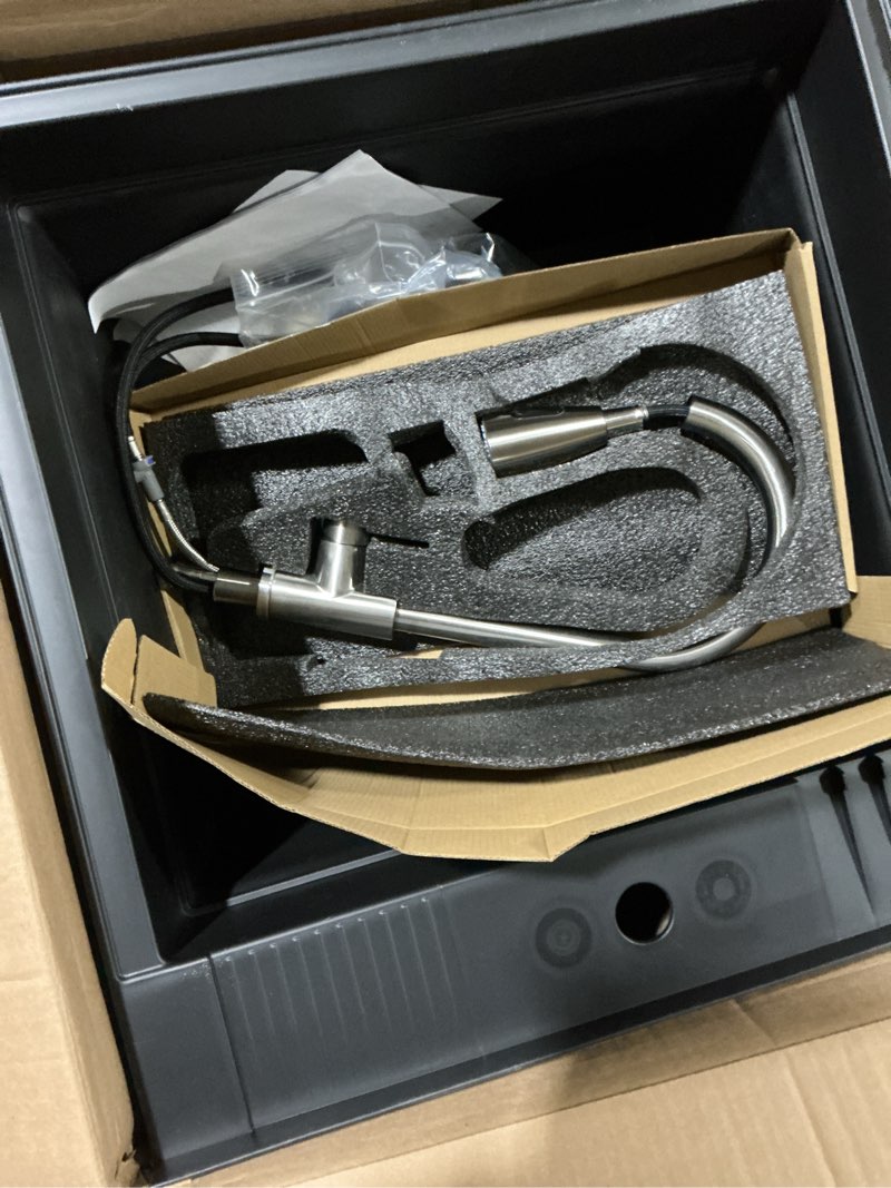 Condition photo showing Good Condition for project source 24-in x 24-in 1-basin black freestanding utility tub with drain and faucet