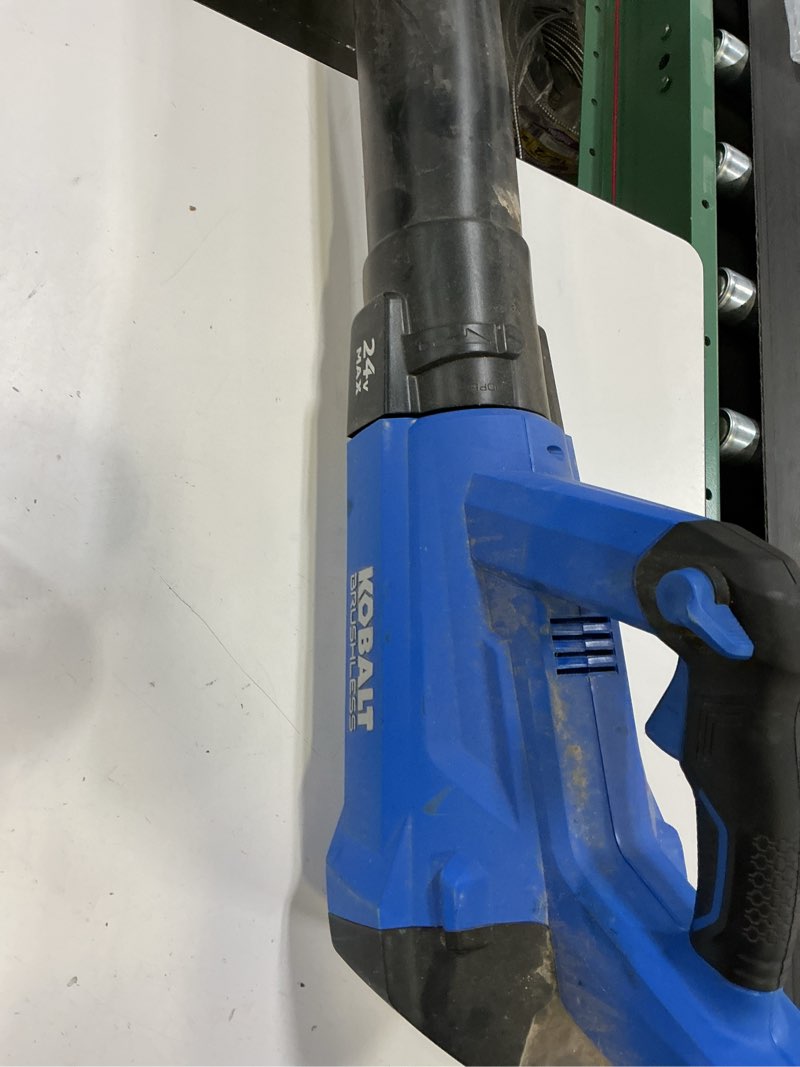 Condition photo showing As Is for kobalt 24-volt max lithium ion 410-cfm brushless cordless electric leaf blower