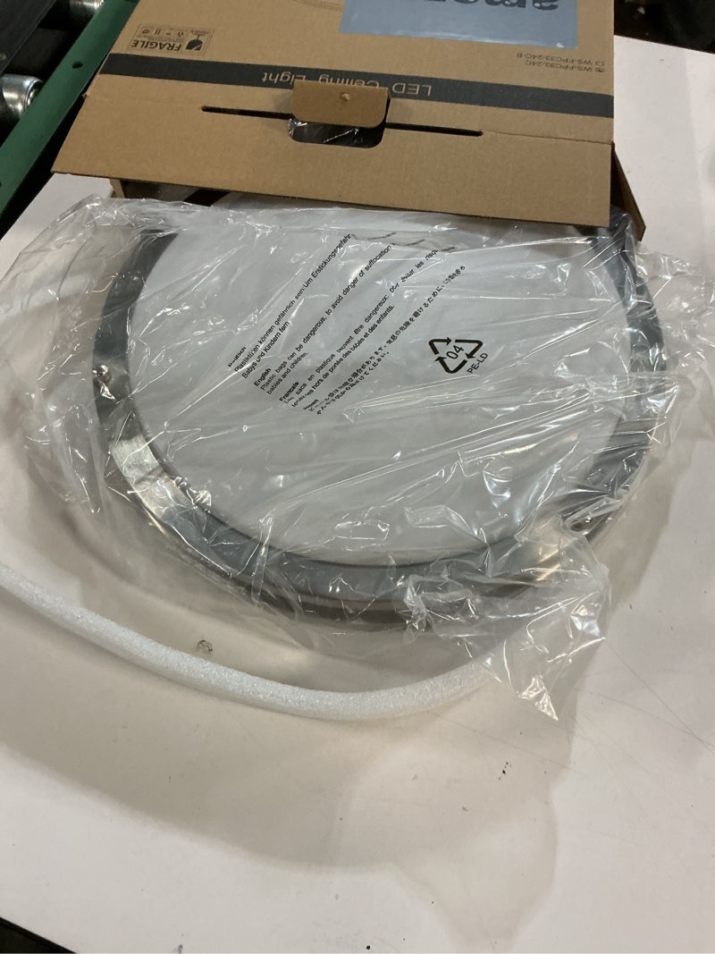 Condition photo showing Good Condition for DLLT Flush Mount LED Ceiling Light: 13 Inch 5CCT (3000K-6000K) & Dimmable Ceiling Light Fixtures for Bedroom Hallway - 24W Modern Brushed Nickel Super Bright Kitchen Lighting Fixtures Ceiling 1Pack-13inch Nickel