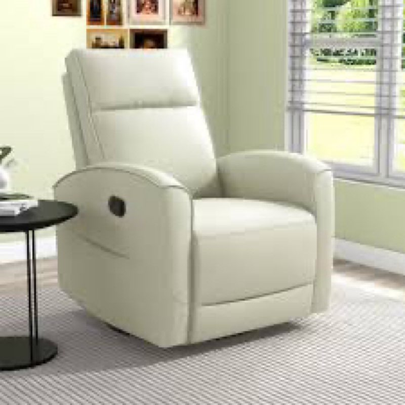 30.7'' Wide Modern and Overstuffed Soft Vegan Leather Manual Swivel and Rocker Recliner