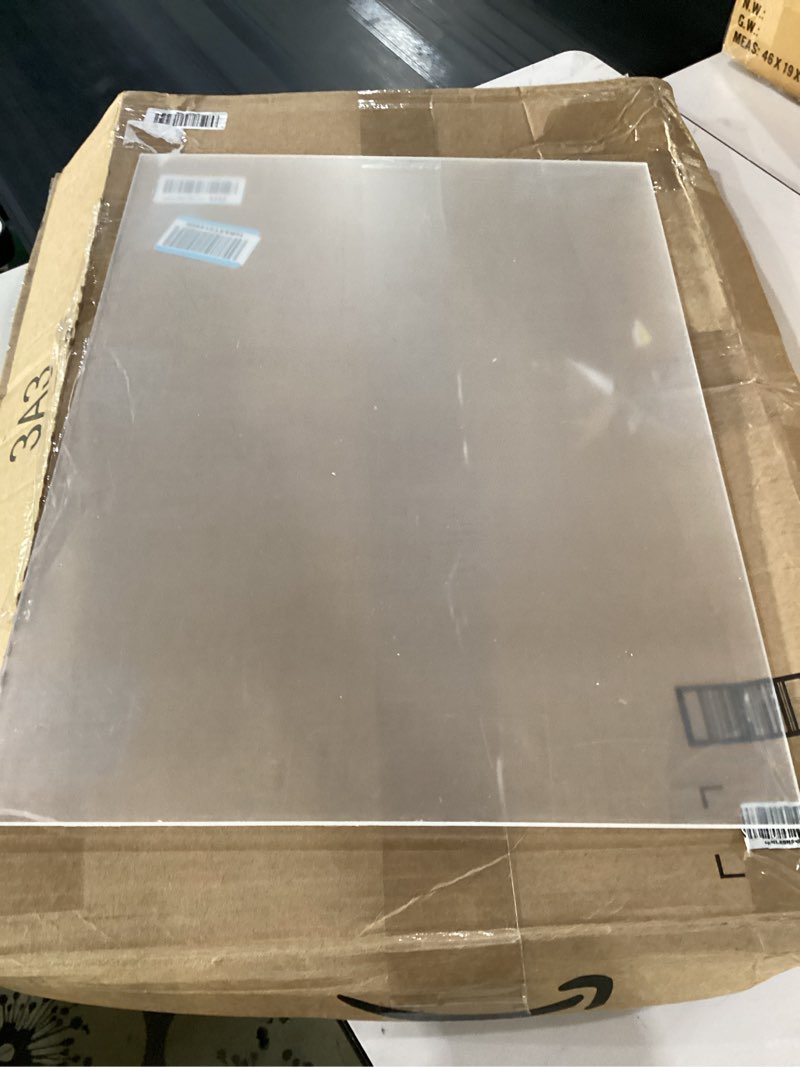 Condition photo showing As Is for missing one sheet***** calpalmy (2 pack) 1/4\" thick clear acrylic sheets - 18 x 24 pre-cut plexiglass sheets for craft projects, signs, display cases, sneeze guard and more - cut with engraver, power saw or hand tools 18x24\", 1/4\" thick clear 2