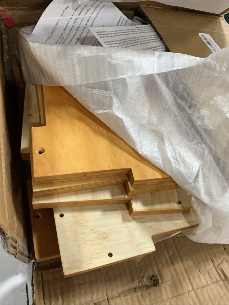 Condition photo showing As Is for yes4all plyo box, 3-in-1 wooden box jumps for home gym, 450 lbs boxes step up with smooth edges & wide built-in handles for jumping, strength training, lunges, squats, dips a. wood basic 16" x 14" x 12"