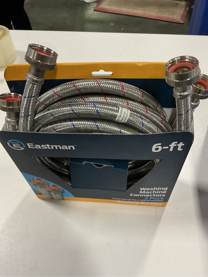 Condition photo showing New/Like New for EASTMAN 2-Pack 6-ft 1500-PSI Stainless Steel Washing Machine Connectors
