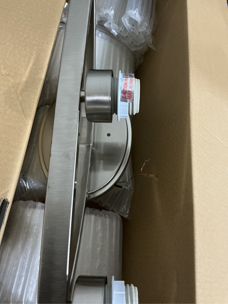Condition photo showing As Is for allen + roth merington 37.5-in 5-light brushed nickel transitional vanity light