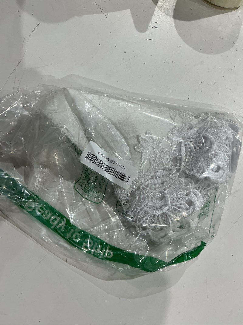 Condition photo showing Good Condition for white round lace doily table runner, 20.5" elegant jacquard crochet lace doily tablecloth floral cover for dressers topper scarf home end tables, round table runner centerpiece