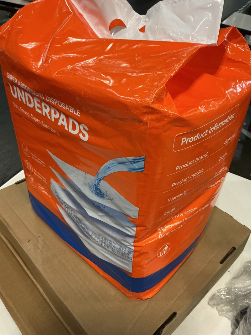Condition photo showing New/Like New for 50 count 28" x 34" disposable puppy pads, super absorbent dog pee pads with anti-slip adhesive tabs, quick-dry, leak-proof, odor control training pads for dogs & pets, x-large 50 count 28"×34"
