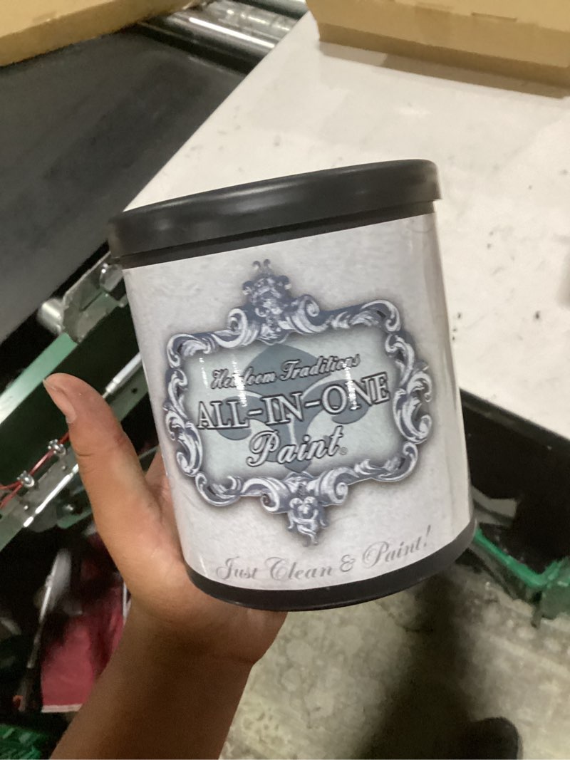 Condition photo showing New/Like New for all-in-one paint by heirloom traditions, bone (off white), quart - durable cabinet and furniture paint. built in primer and top coat, no sanding needed. includes our 30 featured color card. 32 fl oz (pack of 1) bone