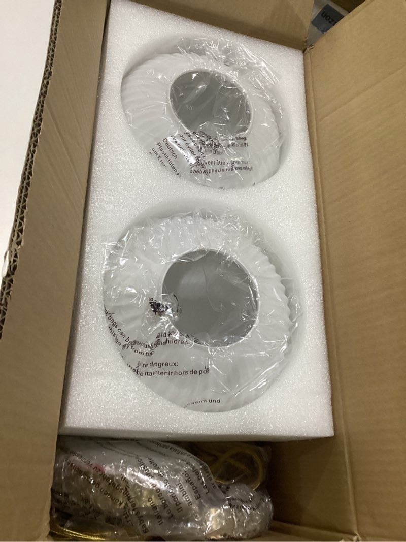 Condition photo showing Good Condition for kco lighting mid century modern gold white pendant light milk glass globe pendant lights kitchen island antique brass pendant light vintage hanging light fixture for dining room living room (2-pack) gold-b