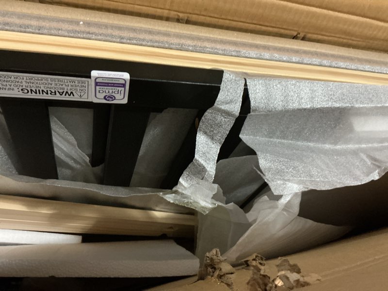 Condition photo showing Good Condition for Dream On Me Owen 5-in-1 Convertible Full-Size Baby Crib in Matte Black, GreenGuard Gold & JPMA, Converts to Toddler, Day, & Full-Size Bed, Non-Toxic Paint, Safe Sleep Environment