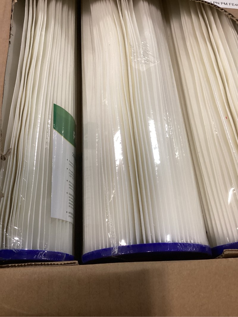Condition photo showing New/Like New for vegebe 20 micron 20-inch heavy duty whole house water filter replacement cartridge, pleated sediment water filters 4.5" x 20" for well water, compatible with ecp5-20bb, r30-20bb, spc-45-2050, 6 pack