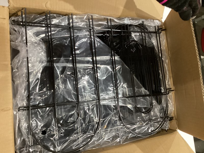 Condition photo showing Good Condition for 45ft X 13in Animal Barrier Fence, 32 Panels No Dig Fence for Dogs Rabbit, Anti Digging Defense Barrier Garden Edging Border, Rustproof Metal Arched Decorative Garden Fencing for Outdoor, Yard, Lawn 32 Panels, 45ft(L) x 13in(H) Black