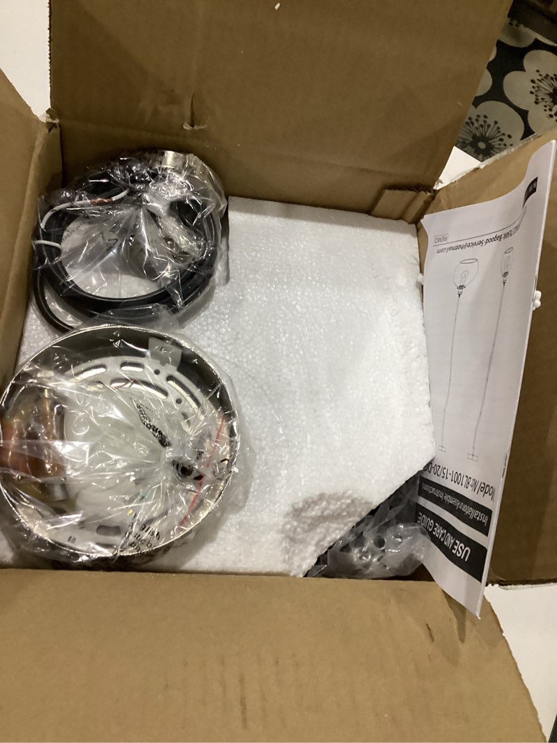 Condition photo showing New/Like New for 8 Inch Nickel Hanging Pendants Light Contemporary Globe Pendant Kitchen Island Modern Pendant Lights with Clear Glass Adjustable Hanging Light Fixture for Dining Room Bedroom (Bulb Incl.) Brushed Nickel 8 inch-rod