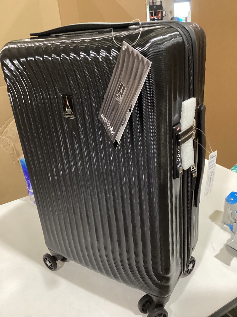 Condition photo showing Good Condition for travelpro maxlite air hardside expandable checked luggage, 8 spinner wheels, lightweight hard shell polycarbonate suitcase, cabernet, checked medium 25-inch checked medium 25-inch cabernet black