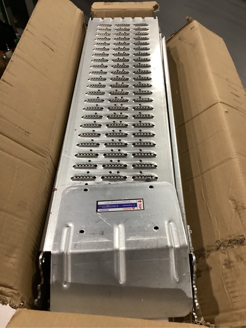 Condition photo showing New/Like New for BEJONI 66" Folding Truck Ramps, 880 Lbs Capacity Steel Loading Ramps for Pickup Trucks, Foldable Ramp for Lawn Mower, Motorcycle, Dirt Bike, ATV, UTV, Trailer, 2-Pack 66'' L-Usable Height: under 18.8''