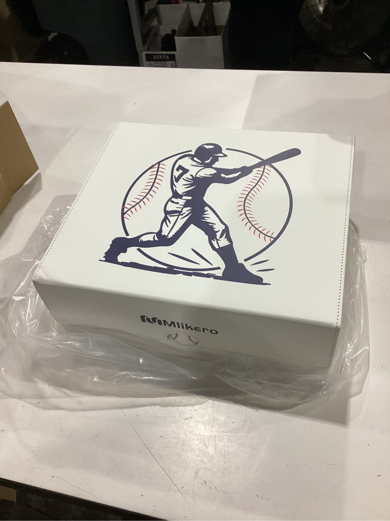 Condition photo showing Good Condition for mlikero baseball card storage box, trading card storage box oversized fits toploaders, magnetic closure sports card case for baseball cards (holds 500+ toploaders) a5-baseball print a-3 row xl