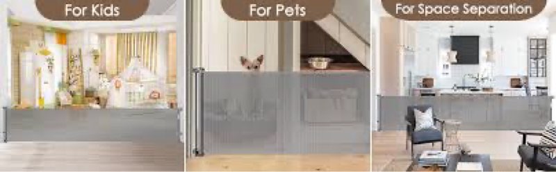 185 Inch Wide Retractable Baby Gates Outdoor Retractable Dog Gate Indoor Extra Long Baby Gate Retrac