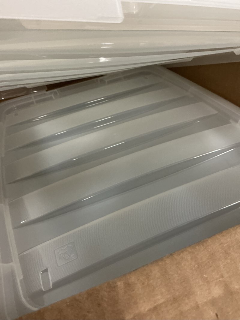 Condition photo showing Good Condition for iris usa 40 qt plastic storage box with lid and latches - 6 pack - bpa-free, see-through organizing solution, durable nestable stackable containers, secure pull handle - clear