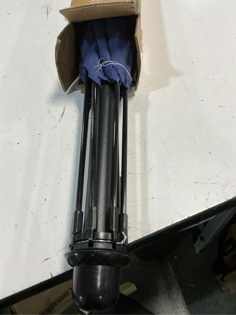 Condition photo showing Good Condition for blissun 6.5ft patio umbrella with push button tilt & height adjustable, uv50+ sun protection with sturdy fiberglass ribs & iron pole, market umbrella for outdoor table garden backyard beach navy blue