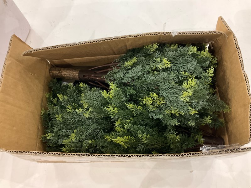 2.3FT Artificial Cedar Topiary Tree Outdoor UV Resistant,Realistic Fake Pine Shrubs Bushes, Faux Cyp