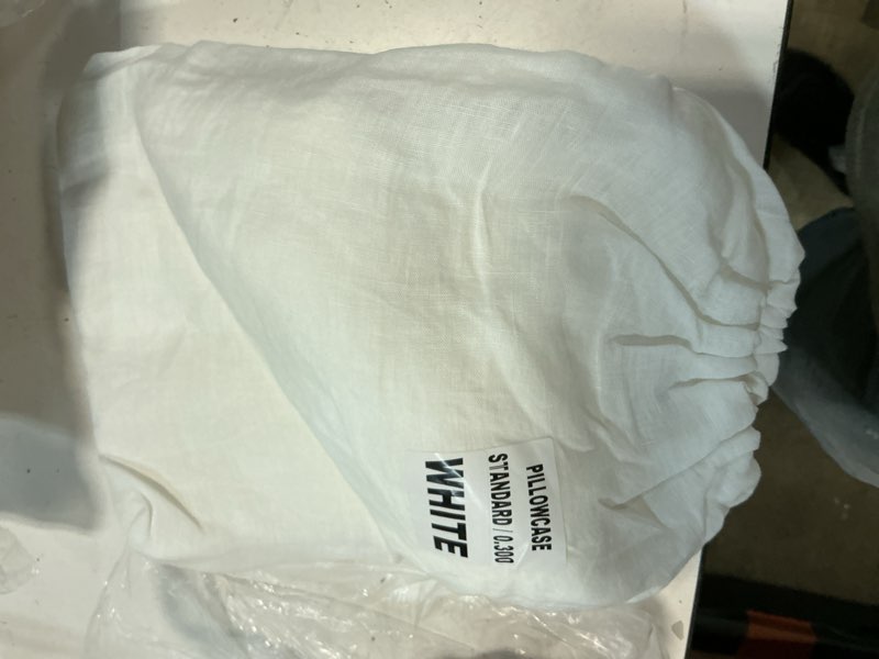 Condition photo showing Good Condition for european linen pillowcase set, standard, white