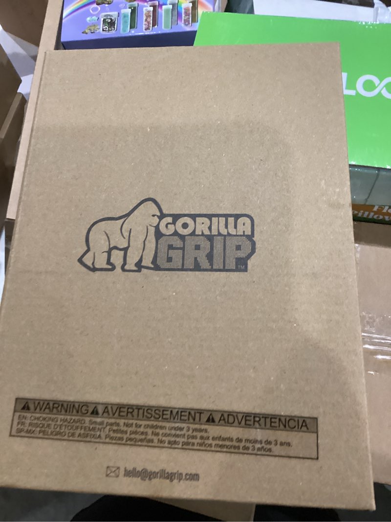 Condition photo showing New/Like New for GORILLA GRIP BPA-Free Leakproof Bento Lunch Box for Women, Men, Kids, On-the-go Easy to Carry Handle, Microwave Safe Hot or Cold Food Container, Lid Includes Built-In Utensil Set, 1 Tier Style, Gray Gray 1 Tier