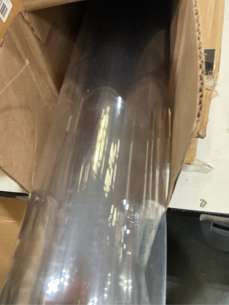 Condition photo showing As Is for lovepads clear table cover protector 40 x 60 inch, 1.5mm thick plastic table cover, table protector for dining room table, waterproof vinyl tablecloth table pad mat for kitchen, dresser, writing desk 40" x 60" (rectangular) clear 1.5mm