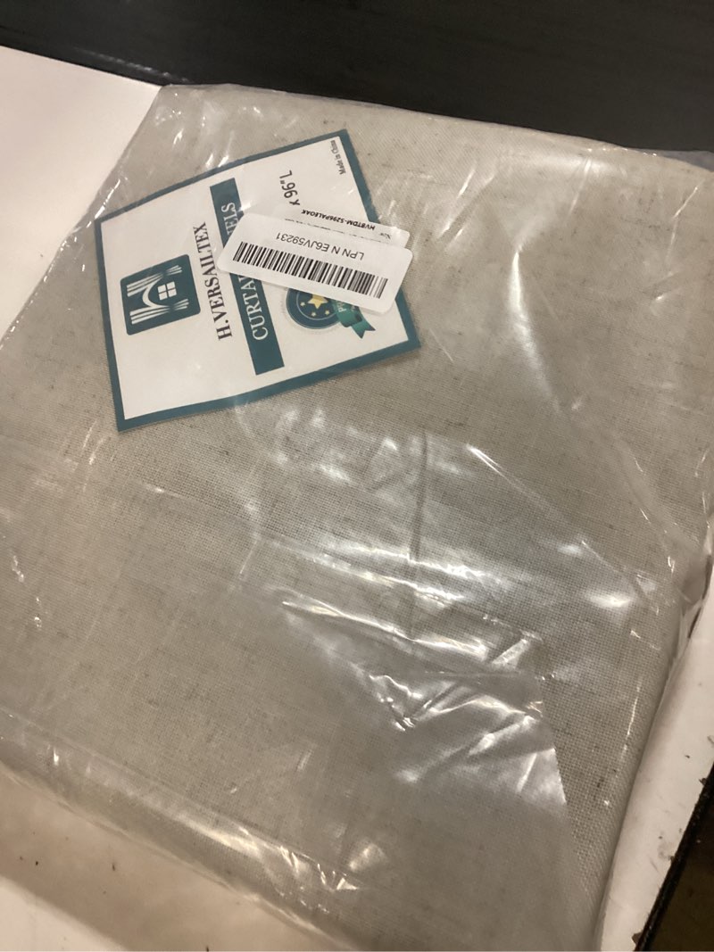 Condition photo showing Good Condition for h.versailtex natural linen curtains 96 inches long for living room 2 panels back tab loop pocket textured light filtering semi sheer rustic farmhouse boho curtain for bedroom, pale oak 52"w x 96"l (pack of 2) pale oak
