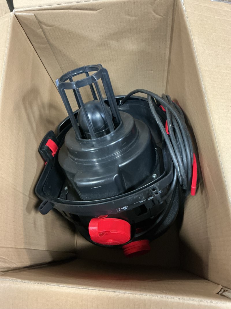 Condition photo showing As Is for shop-vac 4-gallon 6 hp corded wet/dry shop vacuum with accessories included