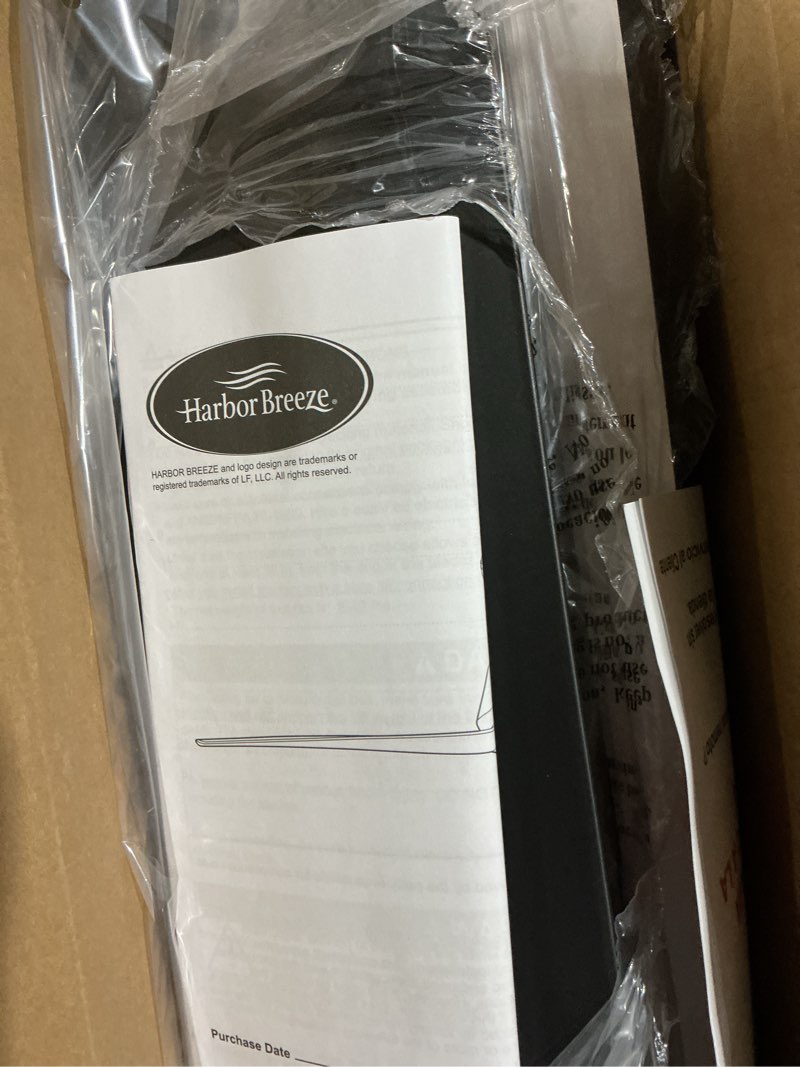 Condition photo showing Good Condition for harbor breeze stokes ii easy install 52-in matte black indoor/outdoor downrod or flush mount propeller ceiling fan and remote (3-blade)