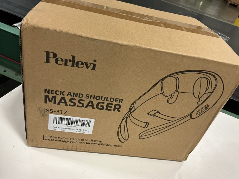 Condition photo showing New/Like New for neck and shoulder massager for pain relief deep tissue-shiatsu deep kneading massager with heat to relieve neck shoulder back waist leg muscle soreness fatigue-relaxation grey