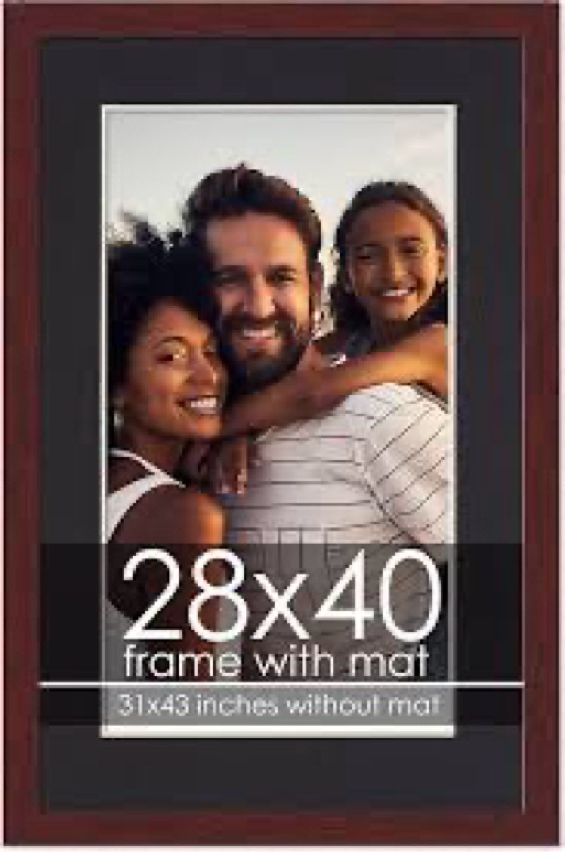 28x40 Picture Frame for Wall Display, 28x40 Black Picture Frame with Shatter Resistant Plexiglass, Stable and Sturdy 28 x 40 Poster Frame for Wall Display, Handpicked Gift Collection, 1 Pack