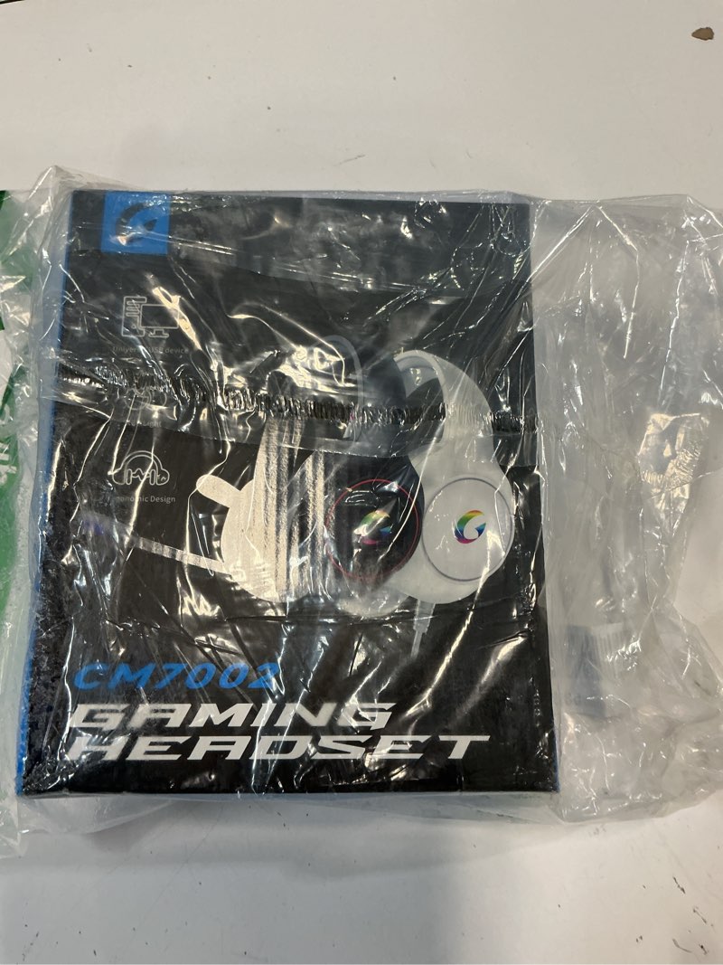 Condition photo showing New/Like New for cm7002 gaming headset for ps5, ps4, pc, mac, switch, xbox series, surround sound rgb gaming headphones with noise canceling microphone, 50mm dynamic drivers, 3.5mm audio jack, black