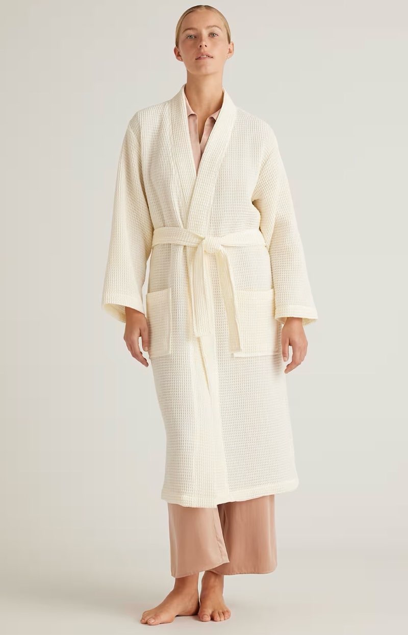 organic turkish waffle robe, large