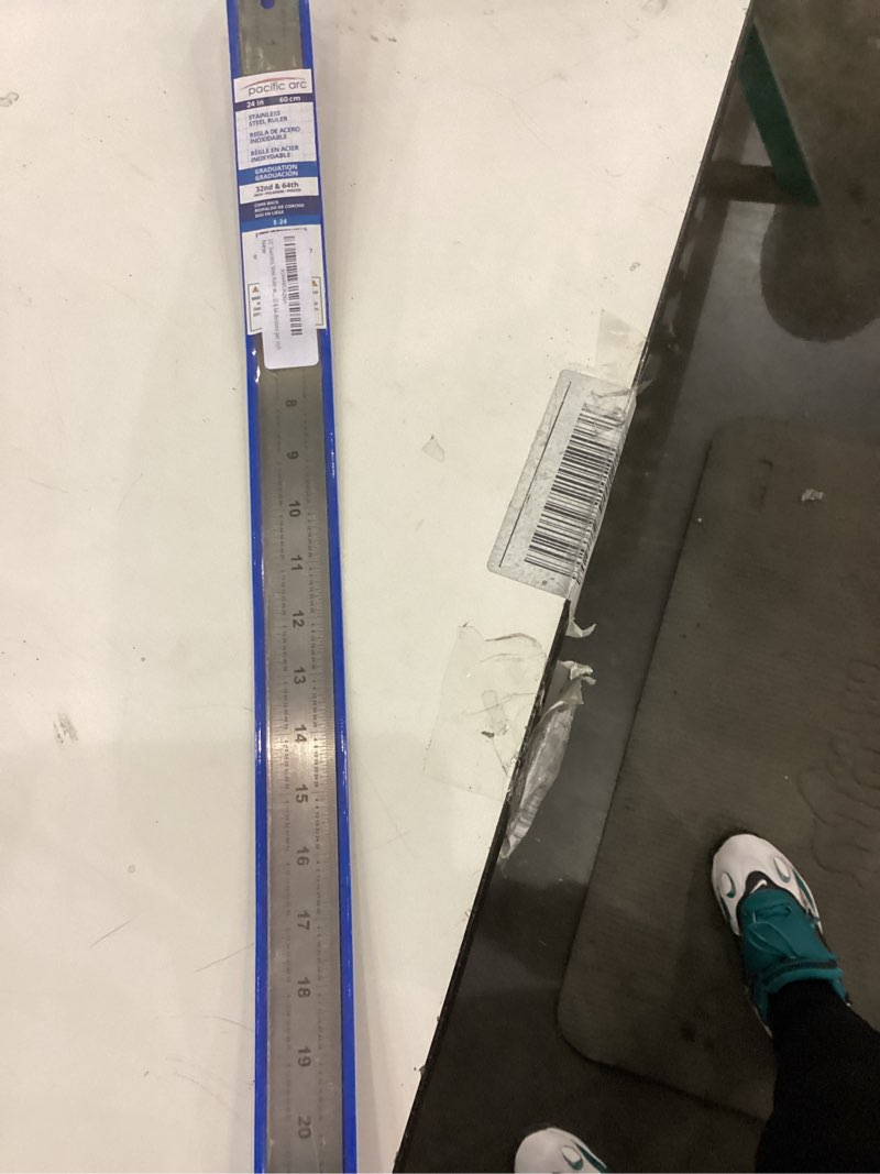 Condition photo showing New/Like New for 24" stainless steel ruler with non-skid cork backing: 32 & 64 divisions per inch single | 24 inch