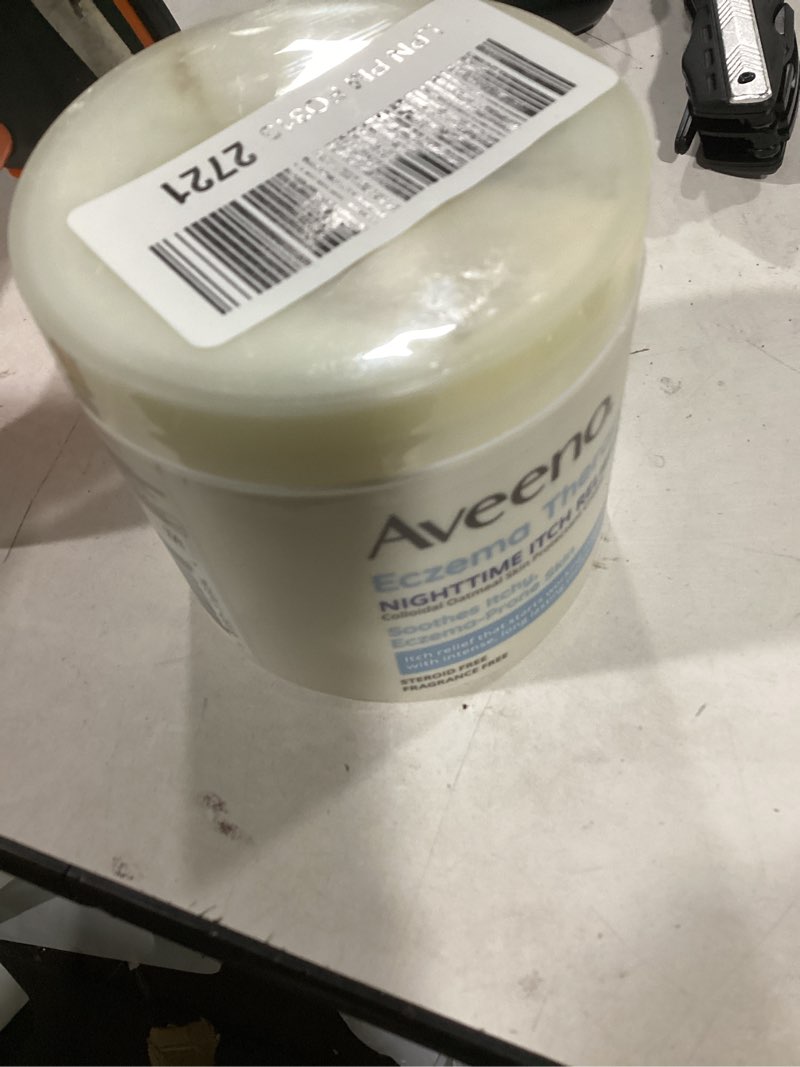 Condition photo showing Good Condition for Aveeno Eczema Therapy Itch Relief Balm with Colloidal Oatmeal & Ceramide for Dry Itchy Skin, Non-Greasy, Steroid-, Fragrance- & Paraben-Free Moisturizing Skin Protectant Cream, 11 oz Unscented 11 Ounce (Pack of 1)