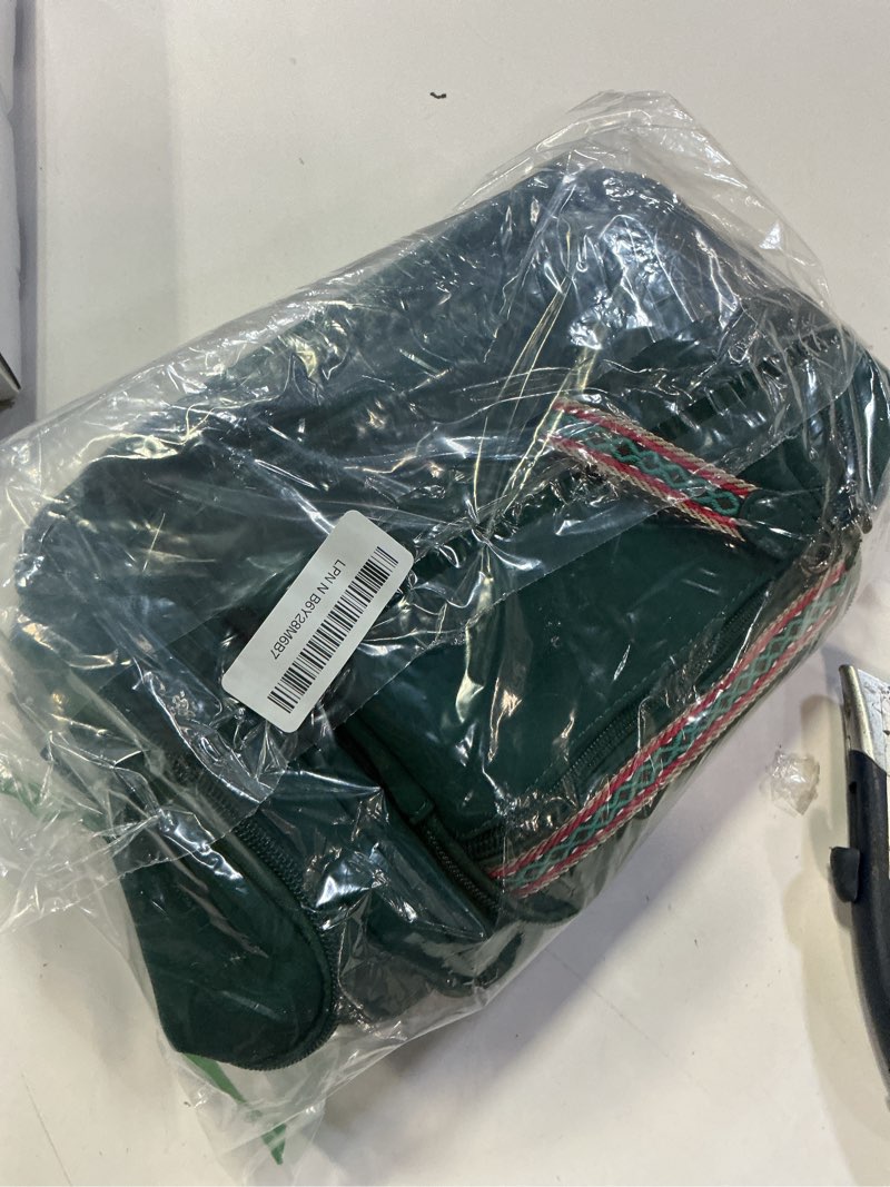 Condition photo showing New/Like New for fadeon large sling bag for women, designer leather crossbody purse convertible sling backpack, anti theft daypack for travel dark green nubuck style