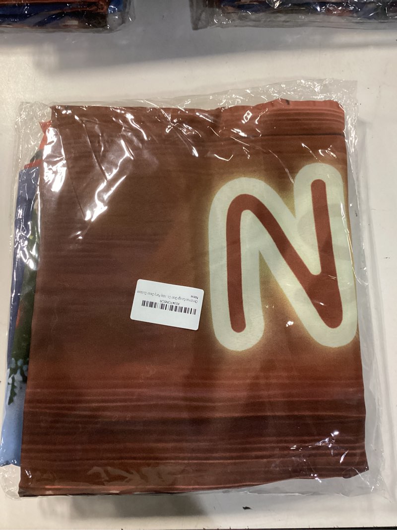 Condition photo showing Good Condition for Christmas Garage Door Cover Decorations 7x16ft Winter North Pole Backdrop Forest Xmas Tree Snowman Snowflake Banner Background Family Holiday Party Decor Outdoor 7x16ft Xmas-1