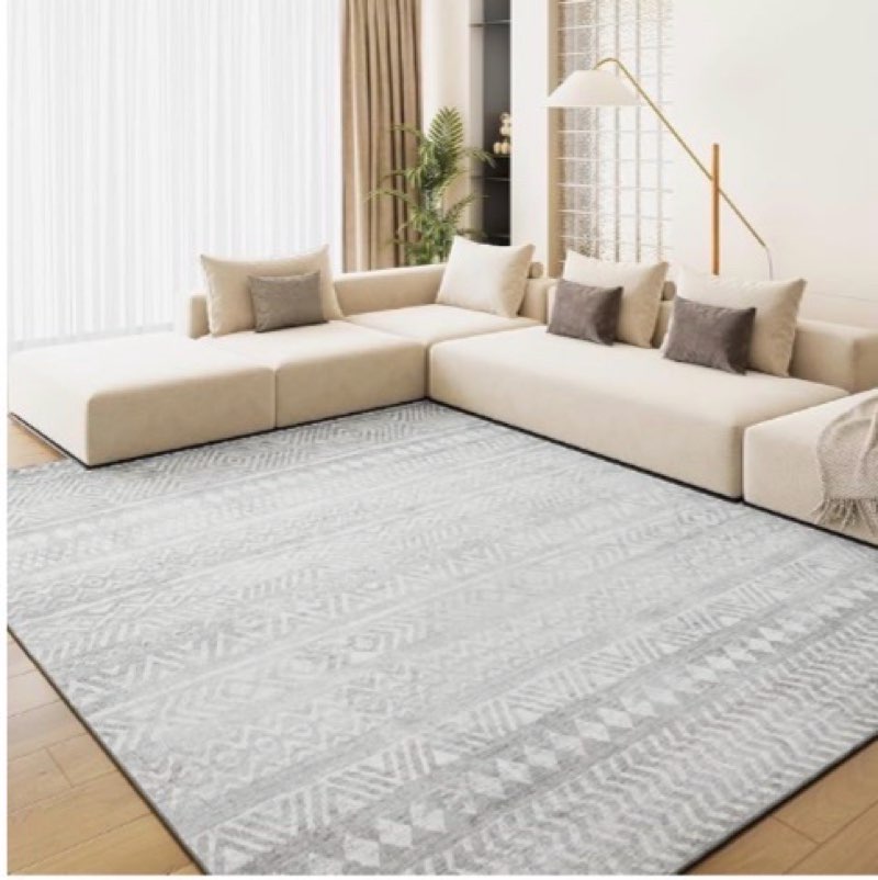 Grey Boho 8x10 Area Rugs for Living Room Bedroom Rug Carpet Washable Soft Neutral Modern Farmhouse Rug Non Slip