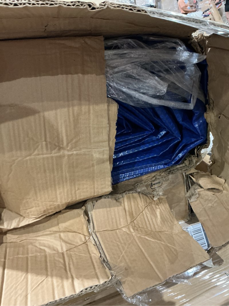Condition photo showing As Is for vevor solar pool cover, 32 x 16 ft pool bubble cover, 16 mil pools solar blanket with dual heat-locking air layer for pools, daytime heat absorption, nighttime heat retention, blue & silver, cuttable blue+black 32' x 16' rectangle (16 mil)