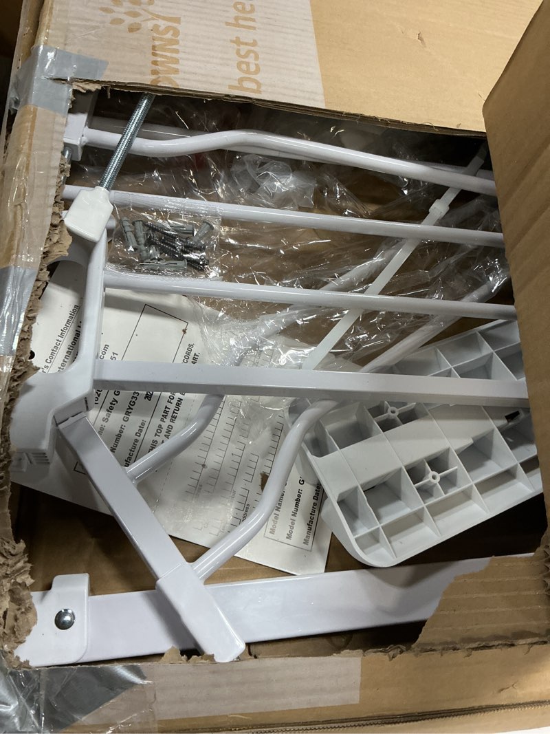 Condition photo showing As Is for Mom's Choice-GROWNSY Baby Gate for Stairs, 29.5"-48.4" Pressure Mounted Baby Gate for Top of Stair&D