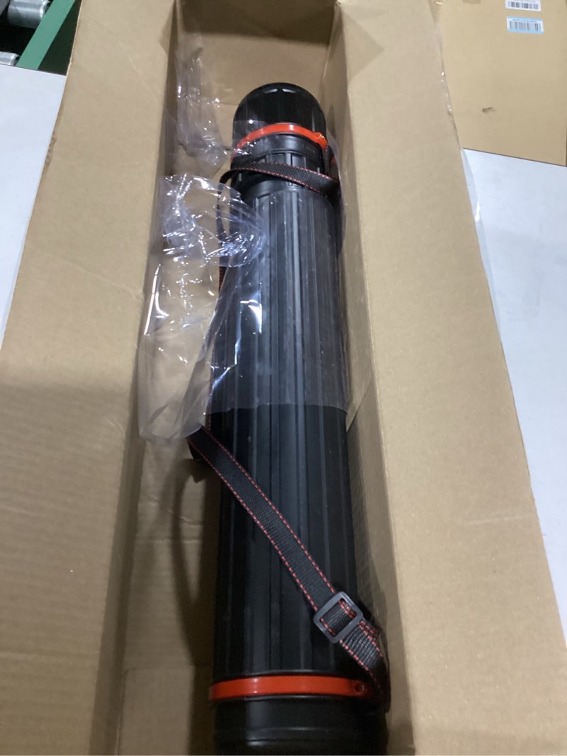 Condition photo showing Good Condition for Pacific Arc Expandable Poster Storage Mailing Tube, for Blueprint, Artwork, Plans, Drafting - Hard Plastic Black 25 Inches to 37.5 inches with 3.75 Inch Opening 25" to 37.5" - 3.75" Dia