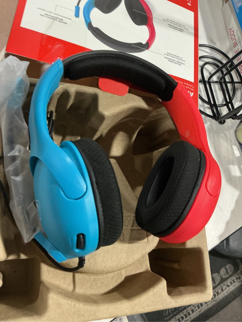Condition photo showing Good Condition for turtle beach airlite™ fit wired neon blue & red gaming headset officially licensed for nintendo switch™, nintendo switch™ lite, and nintendo switch™ - oled model – flip-to-mute mic