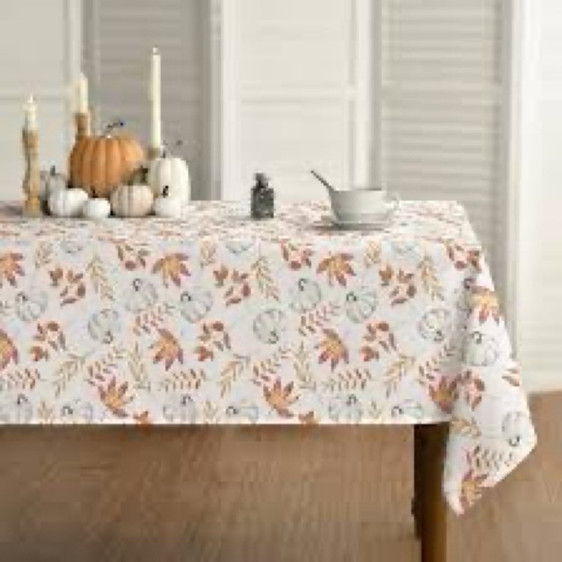 Horaldaily Fall Tablecloth 60×84 Inch Oval, Autumn Harvest Maple Leaves Watercolor Washable Seasonal