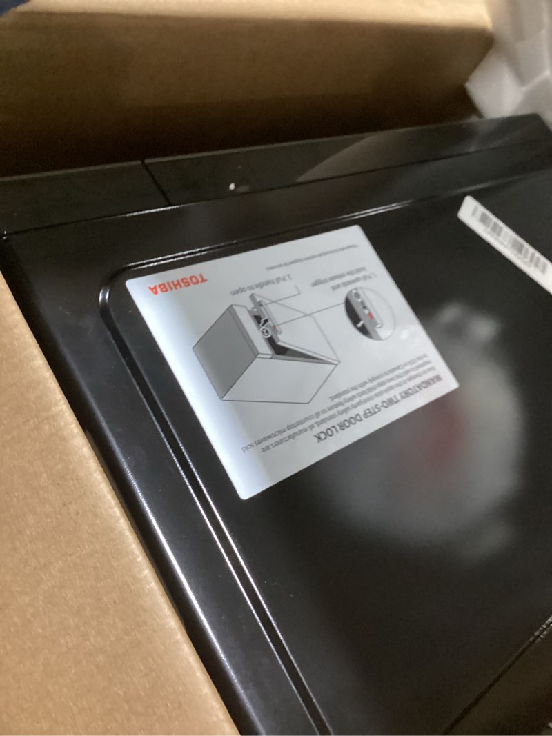 Condition photo showing Good Condition for TOSHIBA ML-EM09PA(BS) Small Microwave Oven with 6 Auto Menus, Mute Function & Child Lock, LED Lighting, 0.9 Cu Ft, 10.6 Inch Removable Turntable, 900W, Countertop, Black Stainless Steel Advanced-0.9 Cu Ft-900W-Black Stainless Steel