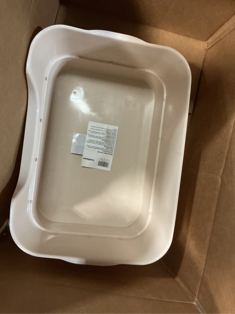 Condition photo showing Good Condition for extra large cat litter box for big cats - high sides & low enter design, 23.43x16.73x8.46 inches spacious anti-spill pet toilet?beige?