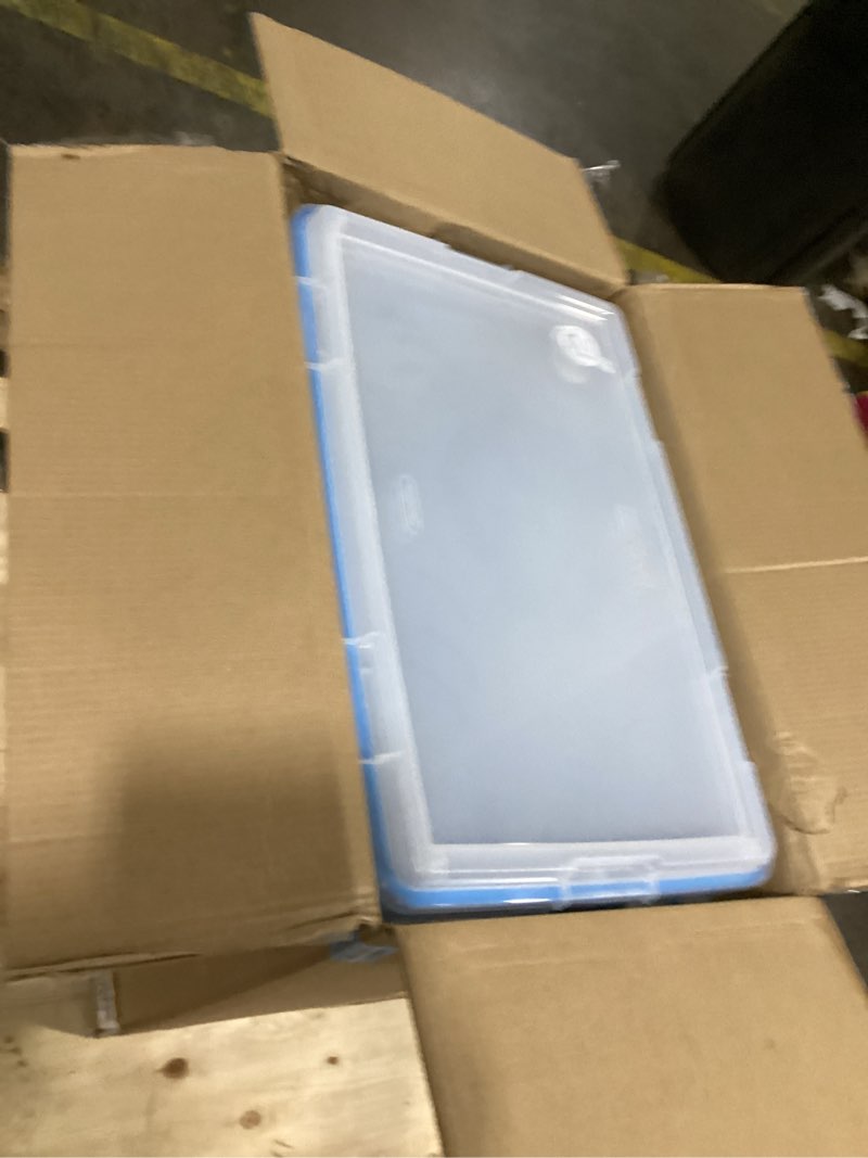 Sterilite 120 Qt Wheeled Gasket Box, Stackable Storage Bin with Latching Lid, Handle and Tight Seal,